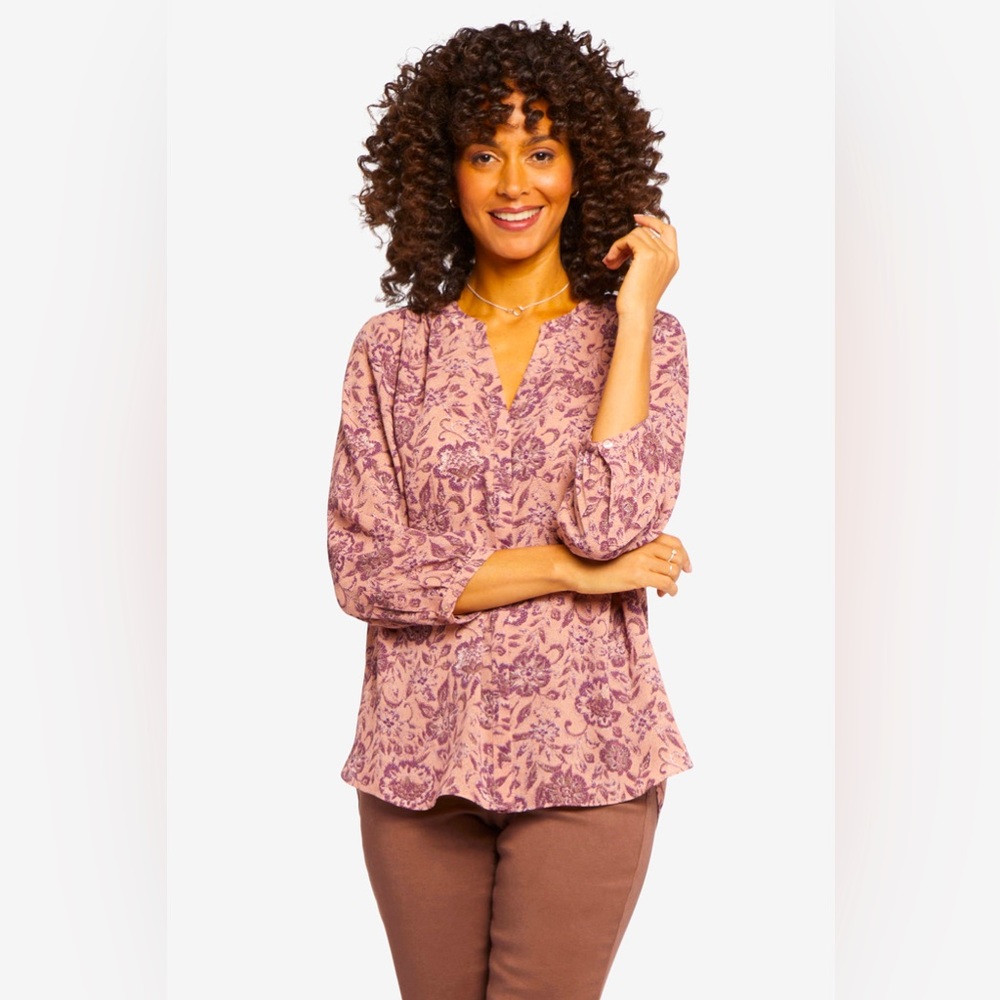 NYDJ V-Neck Printed Blouse - New!